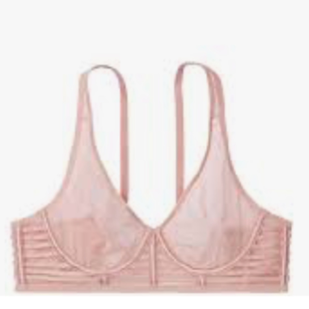 NWOT VS CREM Unlined Mesh Full-coverage Plunge, 32B. *P1034 - Picture 3 of 10